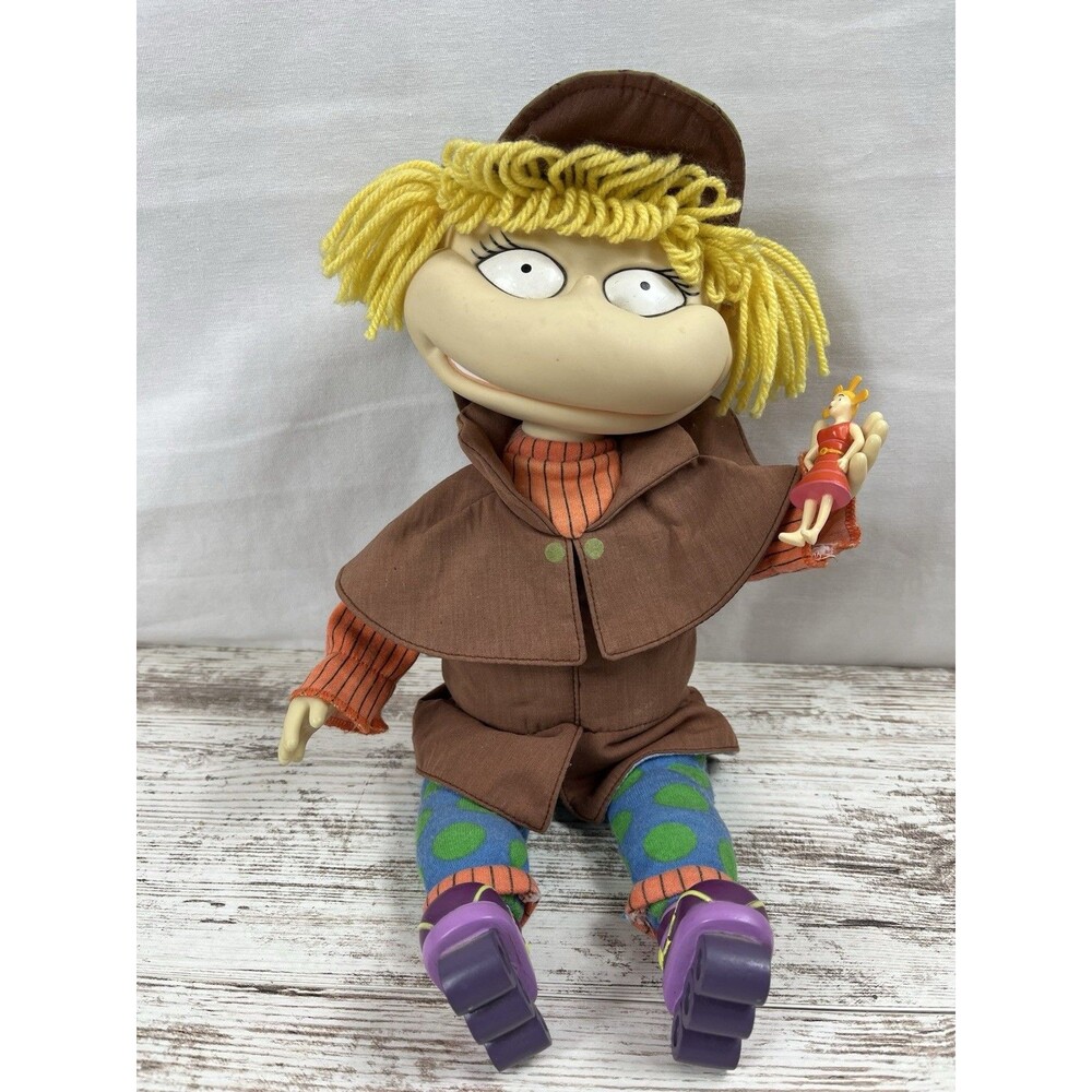 Vintage Nickelodeon 1998 Rugrats Angelica Doll 14" Moving Arms Head With Cynthia